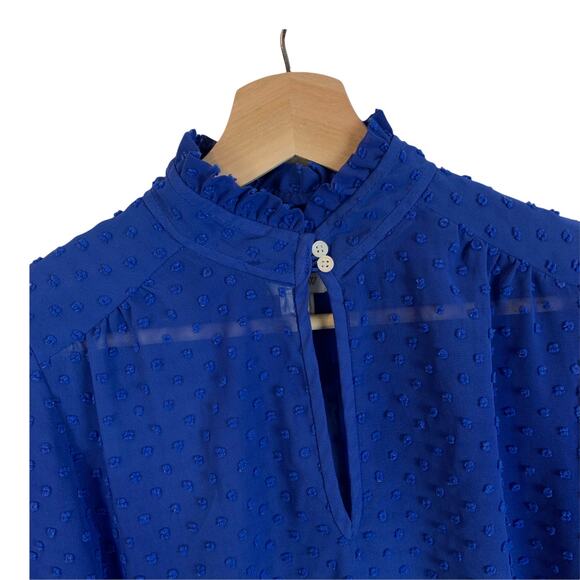 J. Crew Blue Sheer Blouse - Picture 4 of 7